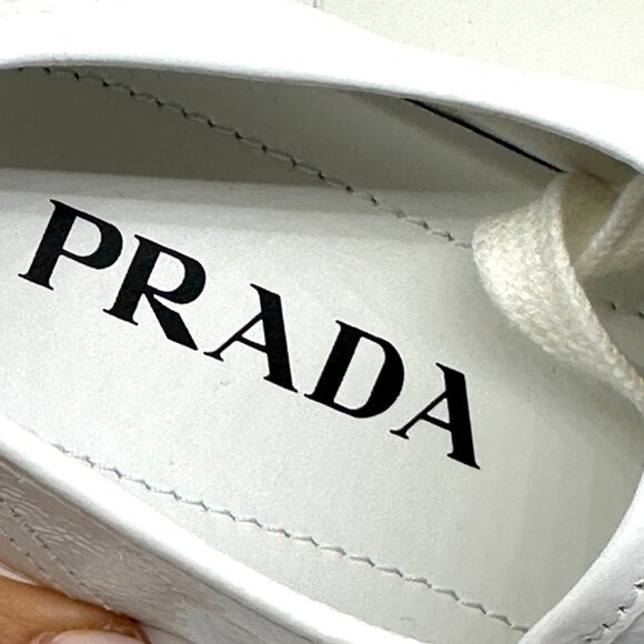 PRADA Triangle Logo Smash Naplak Platform Sneakers Trainers Flat Shoes - Picture 13 of 16